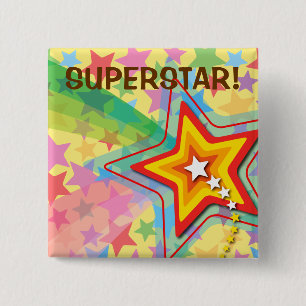 Barn för Superstar-regnbåge, färgstark Roligt Knapp