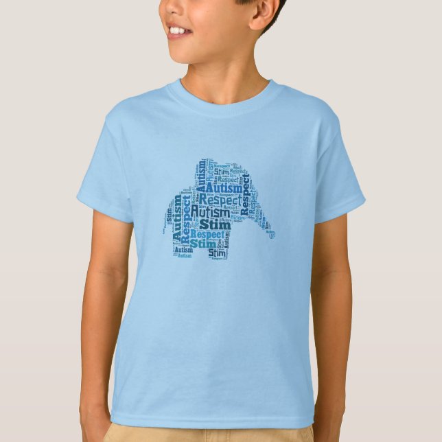 Barn för T-tröja för Autismmedvetenhetelefant Tee Shirt (Framsida)