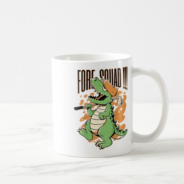 Barn Fore Squad T-Rex Dinosaur Golfspelare Grafisk Kaffemugg (Höger)