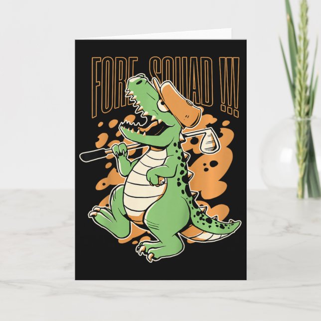 Barn Fore Squad T-Rex Dinosaur Golfspelare Grafisk Kort (Framsida)