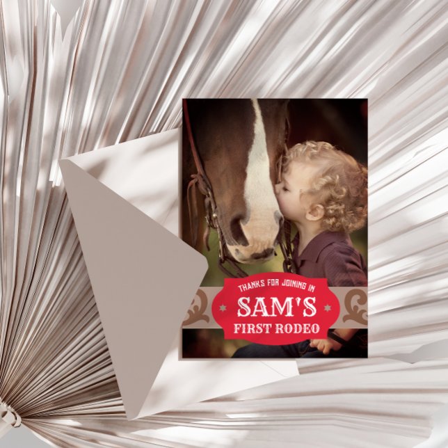 Barn Första Rodeo Röd/Brun Western Foto Tack Kort (Skapare uppladdad)