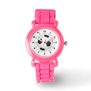 Barn Fotboll Rosa Glitter Strap Watch Armbandsur
