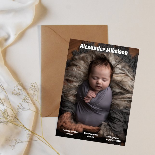 Barn foto Modern födelse Meddelande (Skapare uppladdad)