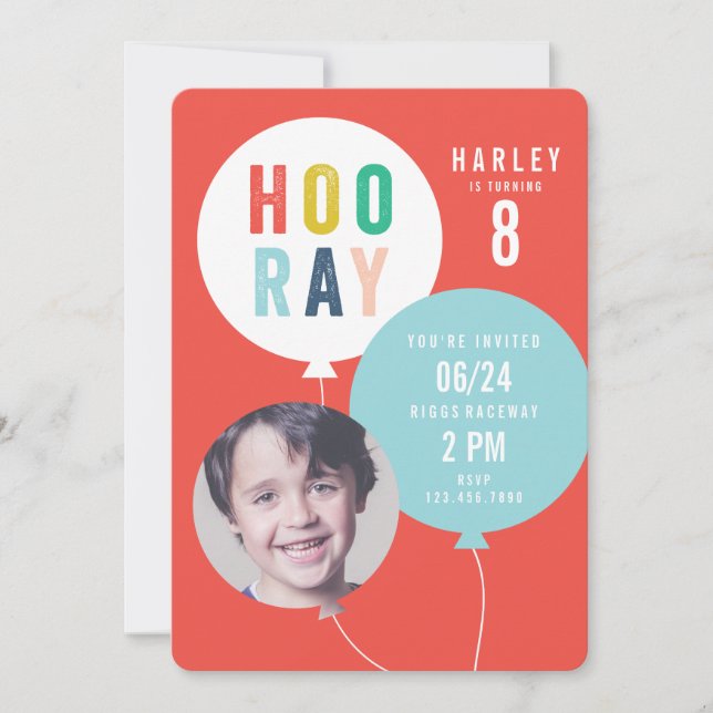 Barn fotobollong firande födelsedag inbjudningar (Framsida)