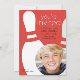 Barn fotobowling födelsedagsfest inbjudningar