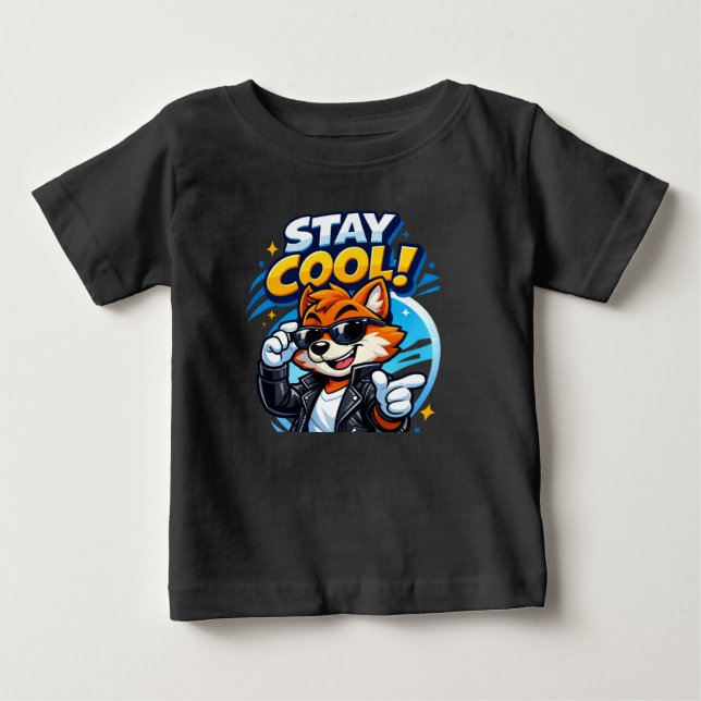 Barn Fox Grafisk T-Shirt – Sött Djurtryck Bomull (Framsida)