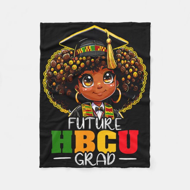 Barn Framtid Hbcu Examen Afro Svarta Historien Mån Fleecefilt (Framsidan)