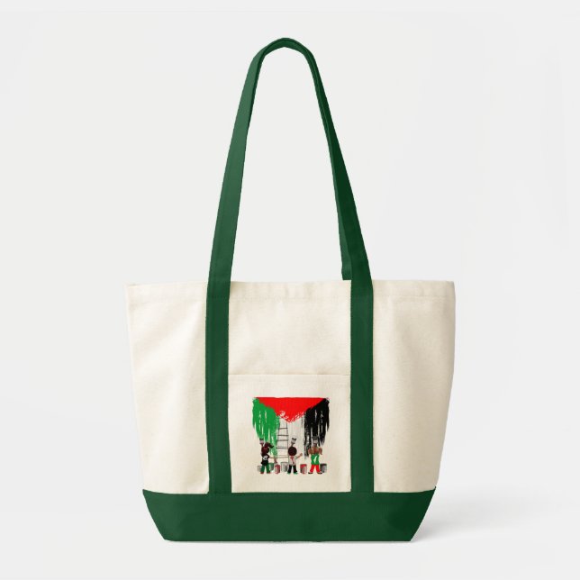 Barn från Gaza målar Palestinas flagga  Tygkasse (Framsidan)