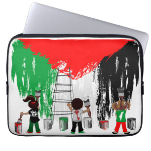 Barn från Gaza målar palestinsk flagga Laptop Fodral