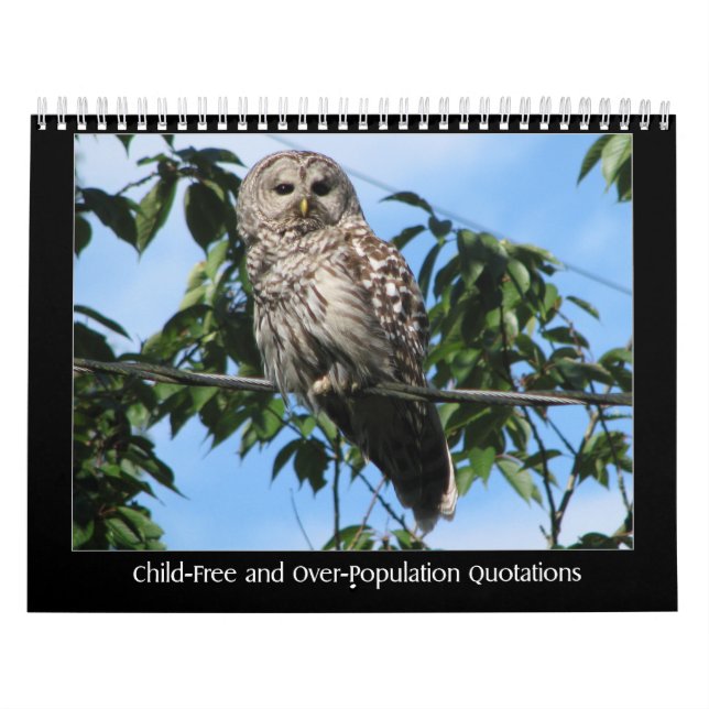 Barn-Fria och Över-Befolkning Quotations Kalender (Omslag)