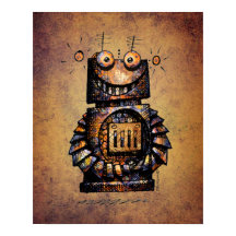 Barn Funny Rusty Steampunk Robot Art