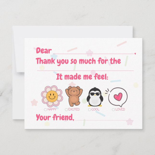 Barn fyller i tackkort (Framsida)