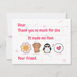 Barn fyller i tackkort