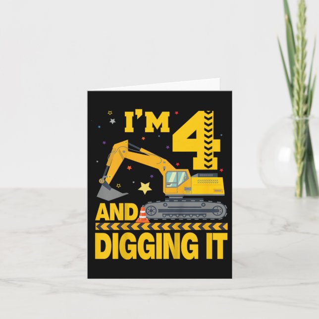 Barn fyra fyraåriga småbarn med fyra års 4e födels kort (Framsida)