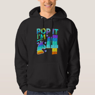 Barn fyra pop Jag är 4 Cute Unicorn Birthday Fidge Hoodie