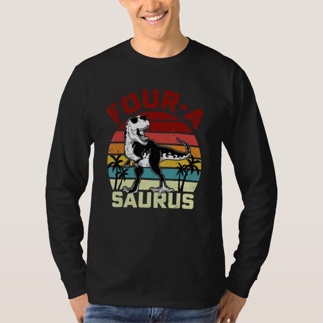 Barn fyra Rex 4:e födelsedagsboxen Tredje dosering T Shirt (Framsida)