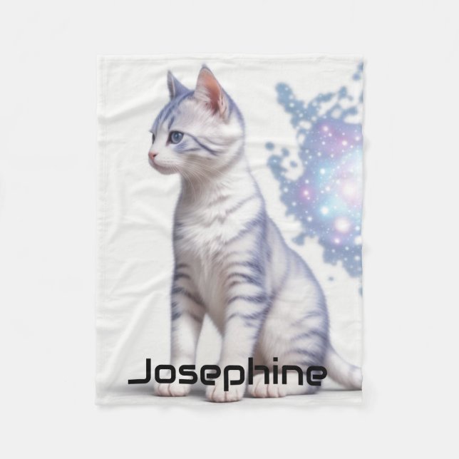 Barn Galaxy Twary Blue Cat Fleecefilt (Framsidan)