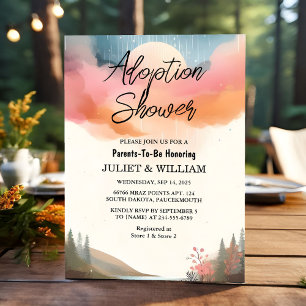Barn Gammalt Son Boho Kul Adoption Dag Baby Shower Inbjudningar