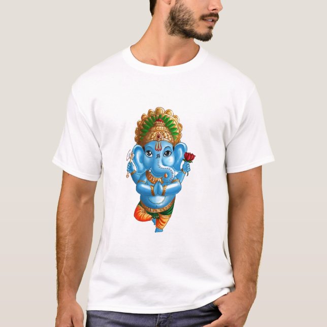 BARN GANESHA I YOGA FÖR A VRUKSHASANA (TRÄD) T SHIRT (Framsida)