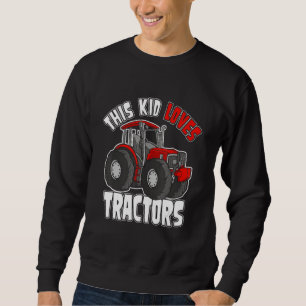 Barn Gård Liv Det här barnet älskar älskar traktor Lång Ärmad Tröja