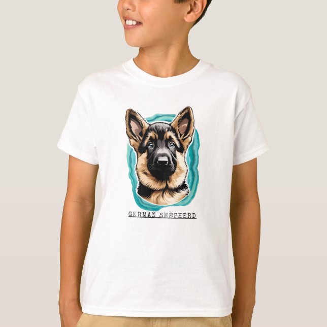 Barn German Shepherd T-Shirt (Framsida)