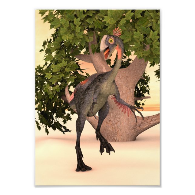 Barn Gigantoraptor Dinosaur Äventyr Konst Fototryck (Framsidan)