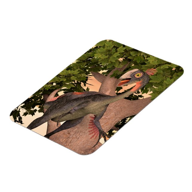 Barn Gigantoraptor Dinosaur Äventyr Konst Magnet (Vänstra Sidan)