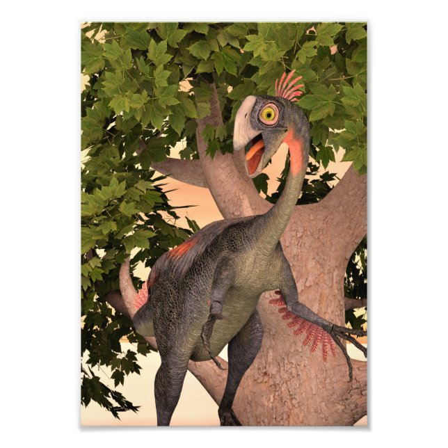 Barn Gigantoraptor Dinosaurie Äventyr Konst Fototryck (Framsidan)