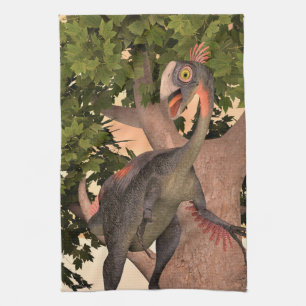 Barn Gigantoraptor Dinosaurie Äventyr Konst Kökshandduk
