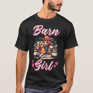 Barn Girl I Equestrian Pony Horse Fläkt T Shirt