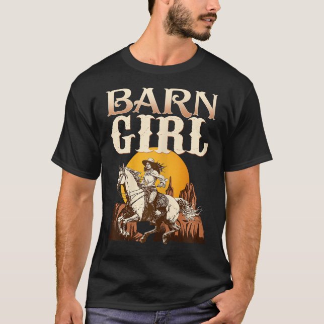 Barn Girl I Equestrian Pony Horse Fläkt T Shirt (Framsida)