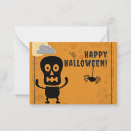 Barn Glad Halloween Kuslig Skelett Anteckningskort