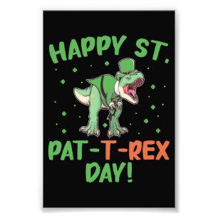 Barn Glad St Pat Trex Dag Dino St Patricks Dag Fototryck
