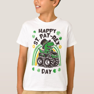 Barn Glad St Pat Trex Dag Dino St Patricks Dag Til T Shirt