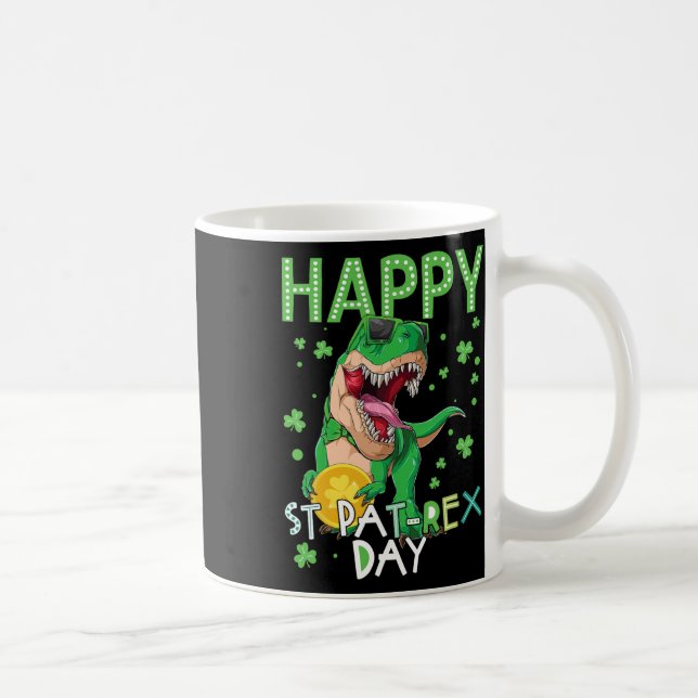 Barn Glad St Patricks Day T-rex Dinosaur Pojke Sko Kaffemugg (Höger)