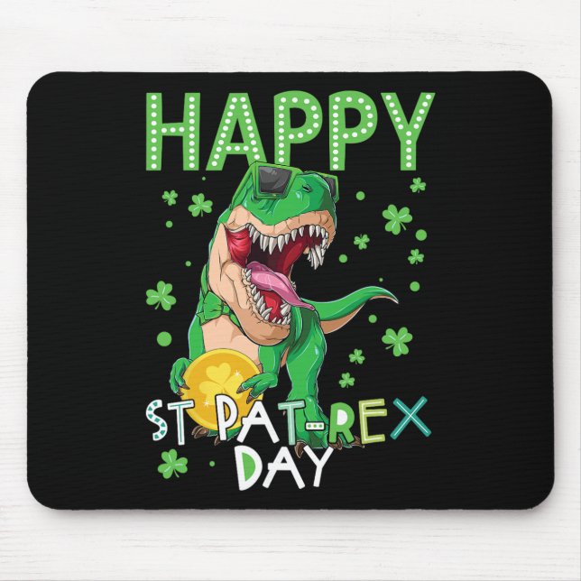 Barn Glad St Patricks Day T-rex Dinosaur Pojke Sko Musmatta (Framsidan)