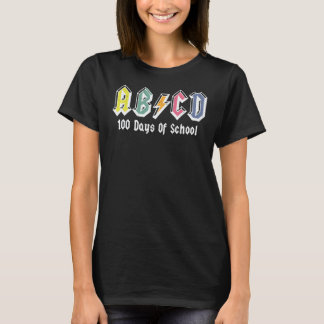 Barn Glada 100 Dagar på Skolan Lärare ABCD Rock Gr T Shirt