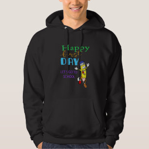 Barn Glada Första Dag Låt Oss Gå Tillbaka Till Sko Hoodie