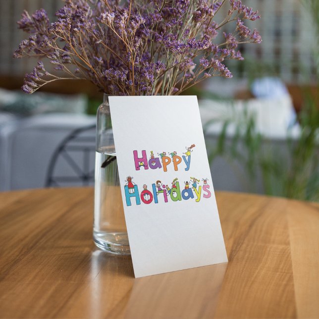 Barn Glada Högtider Pinne Figur Typografi Inbjudningar (Skapare uppladdad)