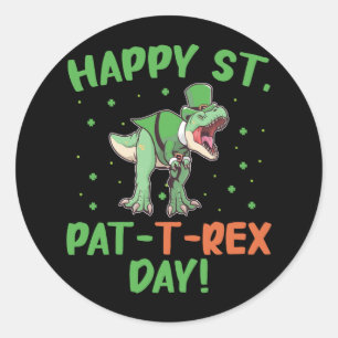 Barn Glada St Pat Trex Dag Dino St Patricks Day Runt Klistermärke