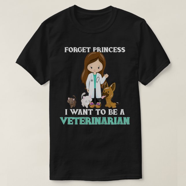 Barn glömmer att jag vill vara veterinär t shirt (Design framsida)