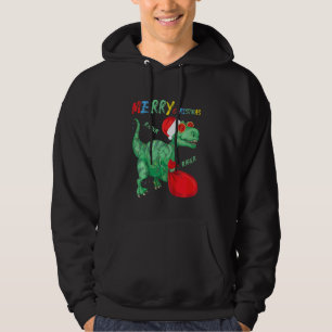 Barn God Jul Trex Dino Pyjamas Barn Småbarn Hoodie