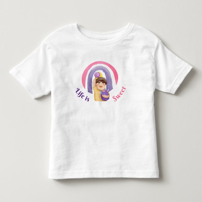 Barn Godis Regnbågar T Shirt (Framsida)