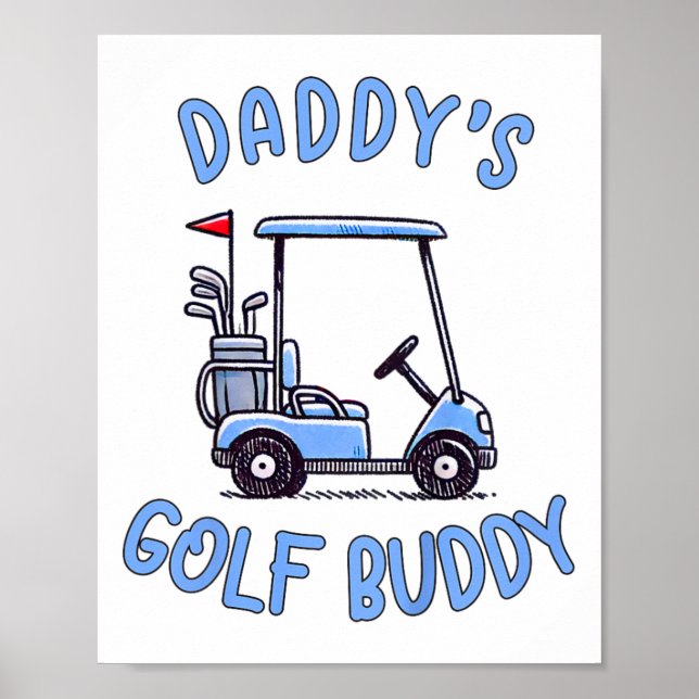 Barn Golfspelare Pappa Son Daddys Golf Pojke Fars  Poster (Framsidan)