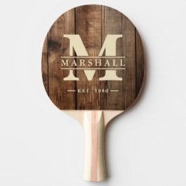 Barn Golvbrädor Monogram & Namn Överlägg Pingisracket