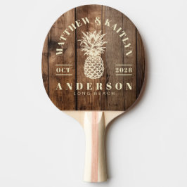 Barn Golvbrädor Tropisk Ananas Bröllop Pingisracket