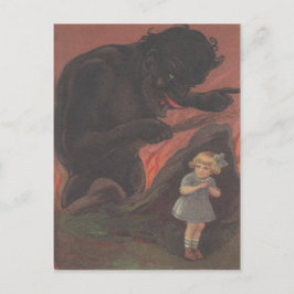Barn gömmer sig för Krampus Vykort