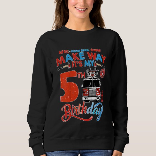 Barn gör som det är min 5:e födelsedagsbrandbir t shirt (Framsida)