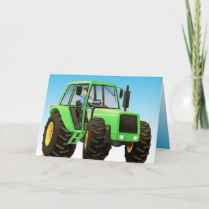 Barn görar grön traktoren kort