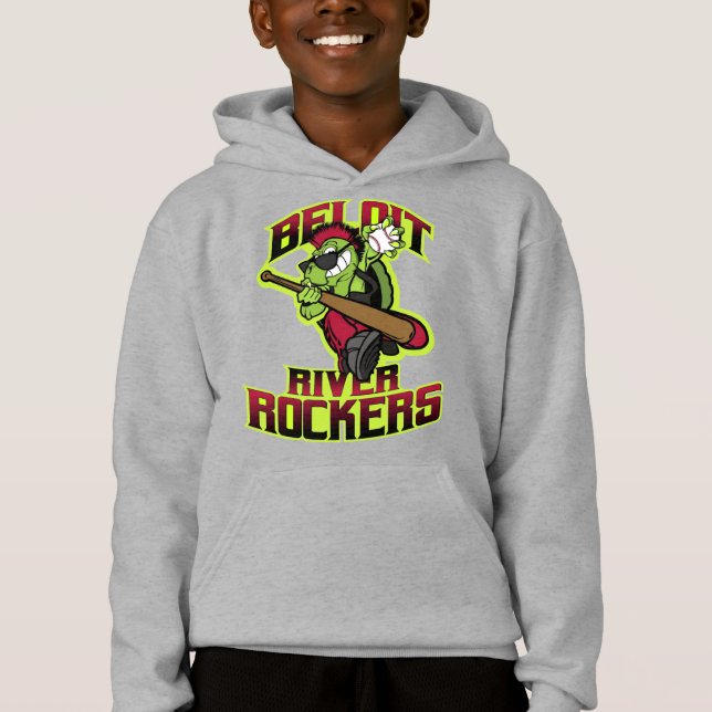 Barn Grått Hoodie T Shirt (Framsida)